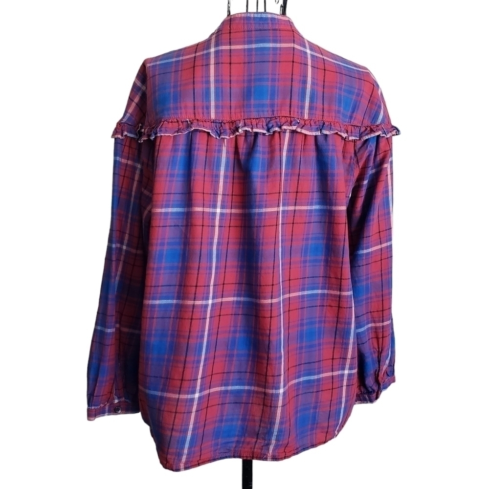 🌻Madewell Plaid Shirred Button-Down, Size S - Picture 3 of 6